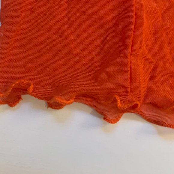 Adorable Cropped Orange Lace & Mesh Tank Size Large 🐅 - Picture 5 of 5